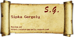 Sipka Gergely névjegykártya